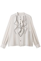 【アナイ/ANAYI】のジョーゼットバイカラーラッフルブラウス 人気、トレンドファッション・服の通販 founy(ファニー) ファッション Fashion レディースファッション Fashion for Women トップス・カットソー Cut & Sew Tops シャツ・ブラウス・オフィスカジュアル Elegant Blouses & Button-Ups おすすめ Recommended / Our Picks エレガント 上品 Elegant ジョーゼット Georgette, Semi-Sheer Fabric スラックス Slacks, Dress Pants スリーブ Sleeve, Long Sleeve / Short Sleeve デニム Denim, Jeans Material ドレープ Drape, Draping Fabric パイピング Piping, Trim Design フェミニン Feminine, Girly ラッフル Ruffle, Frill ロング Long, Long-Length 新作・新入荷 New Arrivals / New In |ID:prp329100004686407