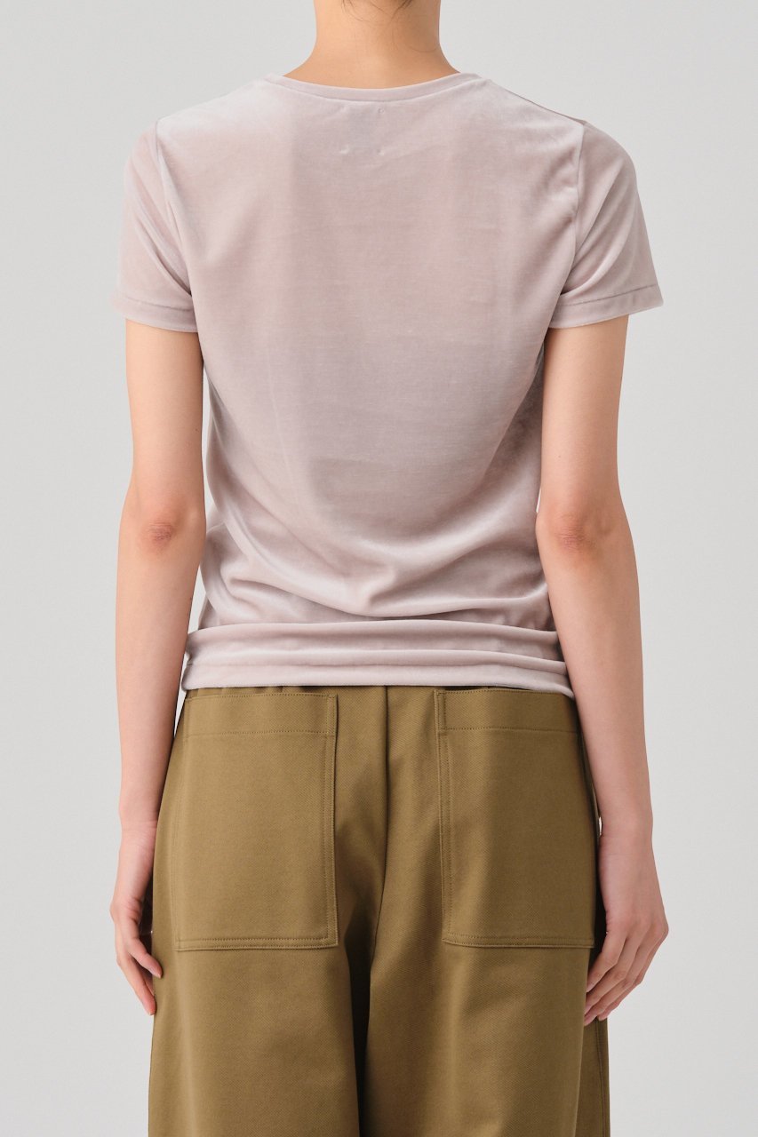 【グッド ピープル グッド ステッチング グッド プロダクト/GOOD PEOPLE GOOD STITCHING GOOD PRODUCT】のベロアクルーネック ショートスリーブTシャツ 人気、トレンドファッション・服の通販 founy(ファニー) 　ファッション　Fashion　レディースファッション　Fashion for Women　トップス・カットソー　Cut & Sew Tops　シャツ・ブラウス・オフィスカジュアル　Elegant Blouses & Button-Ups　ロングTシャツ・Tシャツ　Longline T-Shirts & Tees　カットソー・ベーシックTシャツ　Cut-and-Sewn Tops / Stretch Tees & Basics　ベロアトップス　Velour Tops / Velvet-Look Items　なめらか　Smooth, Silky Texture　ショート　Short, Short Length　ストレッチ　Stretch, Stretchy Fabric　スリーブ　Sleeve, Long Sleeve / Short Sleeve　ドレープ　Drape, Draping Fabric　プレミアム　Premium, High-End　ベロア　Velour, Soft Velvet　エレガント 上品　Elegant　新作・新入荷　New Arrivals / New In　other-5|ID: prp329100004686408 ipo3291000000033841342