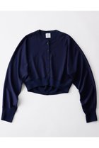 【グッド ピープル グッド ステッチング グッド プロダクト/GOOD PEOPLE GOOD STITCHING GOOD PRODUCT】のドルマンスリーブ クロップド ニット カーディガン ダークパープルネイビー|ID:prp329100004686409