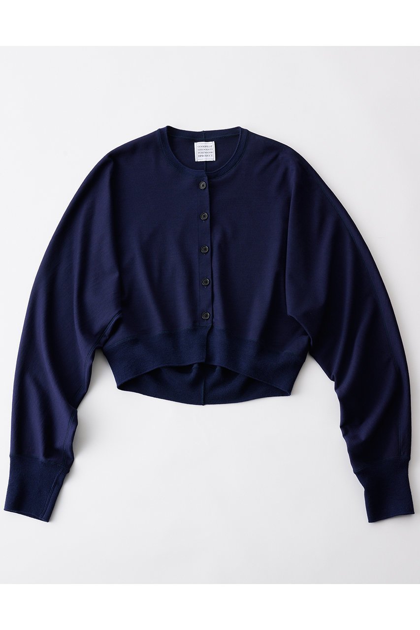 【グッド ピープル グッド ステッチング グッド プロダクト/GOOD PEOPLE GOOD STITCHING GOOD PRODUCT】のドルマンスリーブ クロップド ニット カーディガン インテリア・キッズ・メンズ・レディースファッション・服の通販 founy(ファニー) 　ファッション　Fashion　レディースファッション　Fashion for Women　トップス・カットソー　Cut & Sew Tops　ニット　Knit Tops & Sweaters　カーディガン・羽織り　Layered Style Cardigans　カーディガン　Cardigan, Knitwear　クロップド　Cropped, Short Length　ワーク　Workwear, Utility Style　新作・新入荷　New Arrivals / New In　ダークパープルネイビー|ID: prp329100004686409 ipo3291000000033841346