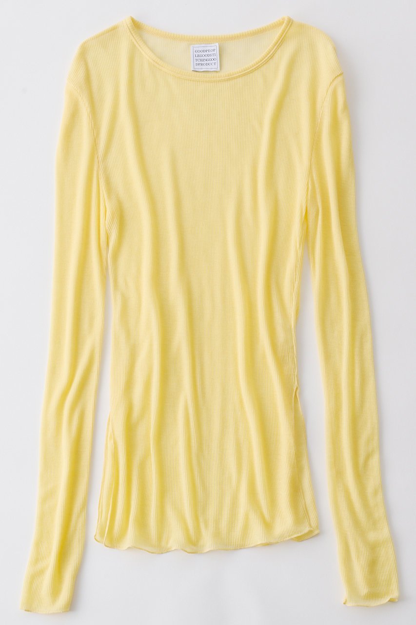 【グッド ピープル グッド ステッチング グッド プロダクト/GOOD PEOPLE GOOD STITCHING GOOD PRODUCT】のクルーネック ロングスリーブ Tシャツ インテリア・キッズ・メンズ・レディースファッション・服の通販 founy(ファニー) 　ファッション　Fashion　レディースファッション　Fashion for Women　トップス・カットソー　Cut & Sew Tops　シャツ・ブラウス・オフィスカジュアル　Elegant Blouses & Button-Ups　ロングTシャツ・Tシャツ　Longline T-Shirts & Tees　カットソー・ベーシックTシャツ　Cut-and-Sewn Tops / Stretch Tees & Basics　スリーブ　Sleeve, Long Sleeve / Short Sleeve　ドレープ　Drape, Draping Fabric　ロング　Long, Long-Length　新作・新入荷　New Arrivals / New In　サリスティイエロー|ID: prp329100004686413 ipo3291000000033841389