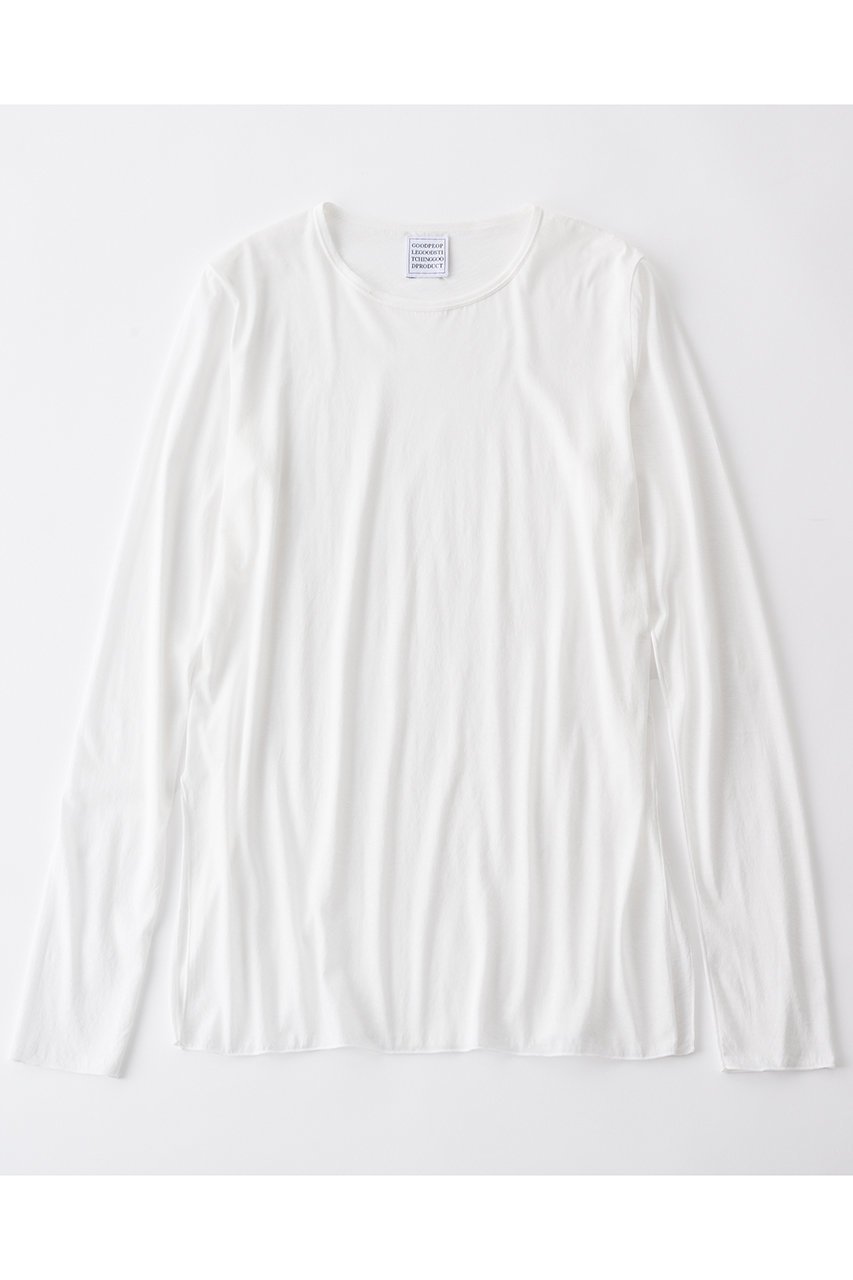 【グッド ピープル グッド ステッチング グッド プロダクト/GOOD PEOPLE GOOD STITCHING GOOD PRODUCT】のクルーネック ロングスリーブ Tシャツ 人気、トレンドファッション・服の通販 founy(ファニー) 　ファッション　Fashion　レディースファッション　Fashion for Women　トップス・カットソー　Cut & Sew Tops　シャツ・ブラウス・オフィスカジュアル　Elegant Blouses & Button-Ups　ロングTシャツ・Tシャツ　Longline T-Shirts & Tees　カットソー・ベーシックTシャツ　Cut-and-Sewn Tops / Stretch Tees & Basics　シアー　Sheer, See-Through　ストレッチ　Stretch, Stretchy Fabric　スリット　Slit, Slit Detail　スリーブ　Sleeve, Long Sleeve / Short Sleeve　ロング　Long, Long-Length　定番　Standard, Basic Item　新作・新入荷　New Arrivals / New In　 other-1|ID: prp329100004686414 ipo3291000000033841397