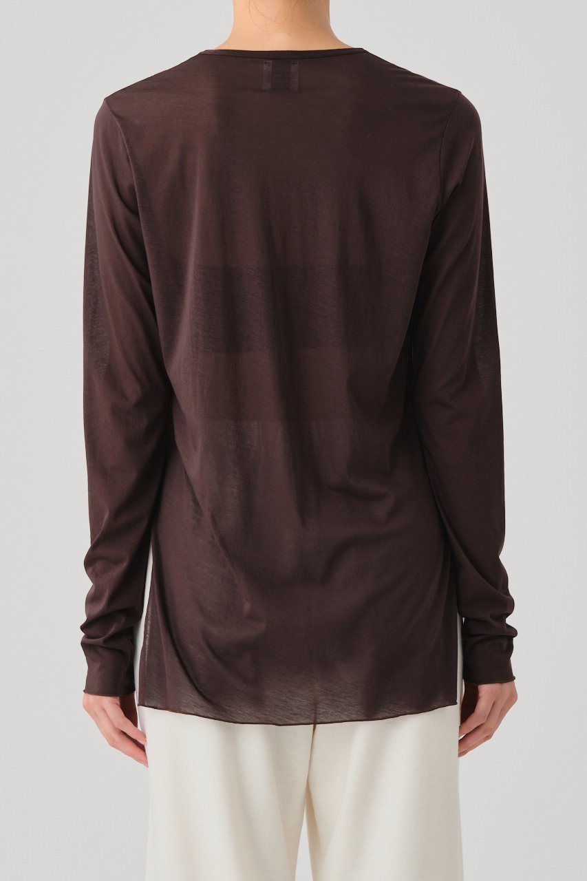 【グッド ピープル グッド ステッチング グッド プロダクト/GOOD PEOPLE GOOD STITCHING GOOD PRODUCT】のクルーネック ロングスリーブ Tシャツ 人気、トレンドファッション・服の通販 founy(ファニー) 　ファッション　Fashion　レディースファッション　Fashion for Women　トップス・カットソー　Cut & Sew Tops　シャツ・ブラウス・オフィスカジュアル　Elegant Blouses & Button-Ups　ロングTシャツ・Tシャツ　Longline T-Shirts & Tees　カットソー・ベーシックTシャツ　Cut-and-Sewn Tops / Stretch Tees & Basics　シアー　Sheer, See-Through　ストレッチ　Stretch, Stretchy Fabric　スリット　Slit, Slit Detail　スリーブ　Sleeve, Long Sleeve / Short Sleeve　ロング　Long, Long-Length　定番　Standard, Basic Item　新作・新入荷　New Arrivals / New In　other-5|ID: prp329100004686414 ipo3291000000033841404