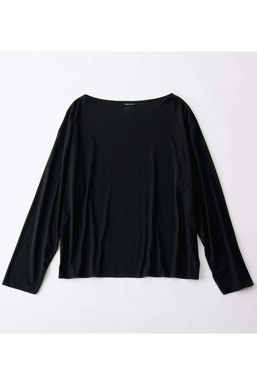 【グッド ピープル グッド ステッチング グッド プロダクト/GOOD PEOPLE GOOD STITCHING GOOD PRODUCT】のボートネック オーバーサイズ Tシャツ インテリア・キッズ・メンズ・レディースファッション・服の通販 founy(ファニー) 　ファッション　Fashion　レディースファッション　Fashion for Women　トップス・カットソー　Cut & Sew Tops　シャツ・ブラウス・オフィスカジュアル　Elegant Blouses & Button-Ups　ロングTシャツ・Tシャツ　Longline T-Shirts & Tees　カットソー・ベーシックTシャツ　Cut-and-Sewn Tops / Stretch Tees & Basics　エアリー　Airy Texture　シアー　Sheer, See-Through　ストレッチ　Stretch, Stretchy Fabric　スリーブ　Sleeve, Long Sleeve / Short Sleeve　ロング　Long, Long-Length　定番　Standard, Basic Item　新作・新入荷　New Arrivals / New In　ブラック|ID: prp329100004686415 ipo3291000000033841408