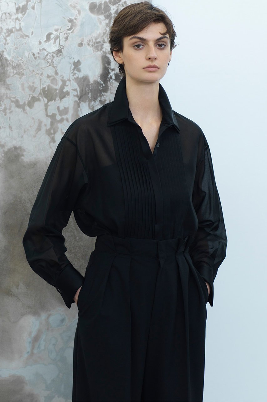 【エステータ/esteta】のコットンオーガンジー ドレスシャツ 人気、トレンドファッション・服の通販 founy(ファニー) 　ファッション　Fashion　レディースファッション　Fashion for Women　トップス・カットソー　Cut & Sew Tops　シャツ・ブラウス・オフィスカジュアル　Elegant Blouses & Button-Ups　ワンピース　Dresses　フォーマル・パーティードレス・結婚式用ドレス　Elegant & Casual Dresses　おすすめ　Recommended / Our Picks　エアリー　Airy Texture　オーガンジー　Organza Fabric　スリーブ　Sleeve, Long Sleeve / Short Sleeve　ドレス　Dress, One-Piece　フェミニン　Feminine, Girly　フロント　Front, Front Design　ロング　Long, Long-Length　エレガント 上品　Elegant　羽織　Haori, Light Jacket　other-6|ID: prp329100004686417 ipo3291000000035616661