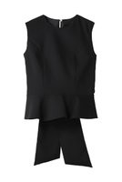 【エステータ/esteta】のライトダブルクロス バックリボン ペプラムトップス 人気、トレンドファッション・服の通販 founy(ファニー) ファッション Fashion レディースファッション Fashion for Women トップス・カットソー Cut & Sew Tops キャミソール&ノースリーブ Camisoles & Sleeveless Tops シャツ・ブラウス・オフィスカジュアル Elegant Blouses & Button-Ups コンパクト Compact, Small Size スラックス Slacks, Dress Pants ダウン Down, Puffer デニム Denim, Jeans Material ドレープ Drape, Draping Fabric ノースリーブ Sleeveless, No-Sleeve ペプラム Peplum, Flared Hem リボン Ribbon, Bow |ID:prp329100004686418