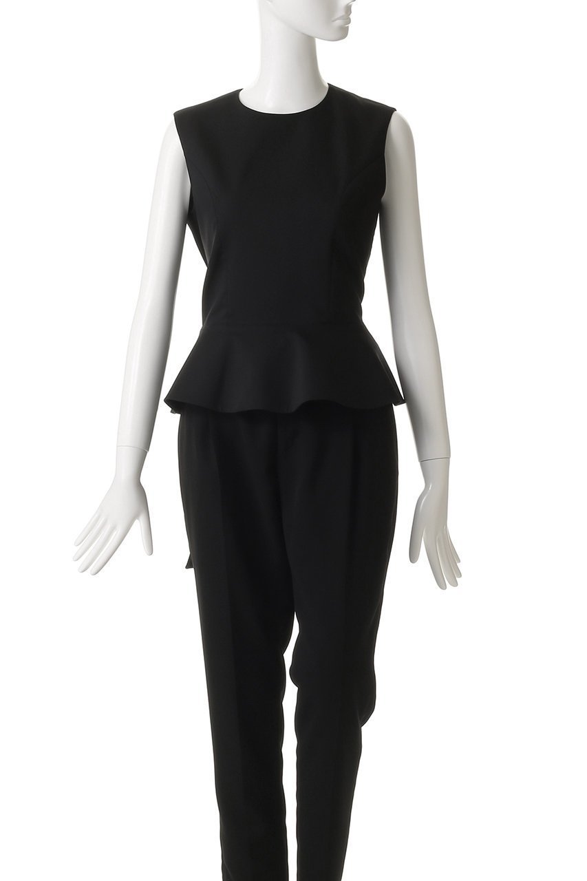 【エステータ/esteta】のライトダブルクロス バックリボン ペプラムトップス 人気、トレンドファッション・服の通販 founy(ファニー) 　ファッション　Fashion　レディースファッション　Fashion for Women　トップス・カットソー　Cut & Sew Tops　キャミソール&ノースリーブ　Camisoles & Sleeveless Tops　シャツ・ブラウス・オフィスカジュアル　Elegant Blouses & Button-Ups　コンパクト　Compact, Small Size　スラックス　Slacks, Dress Pants　ダウン　Down, Puffer　デニム　Denim, Jeans Material　ドレープ　Drape, Draping Fabric　ノースリーブ　Sleeveless, No-Sleeve　ペプラム　Peplum, Flared Hem　リボン　Ribbon, Bow　other-2|ID: prp329100004686418 ipo3291000000035512354