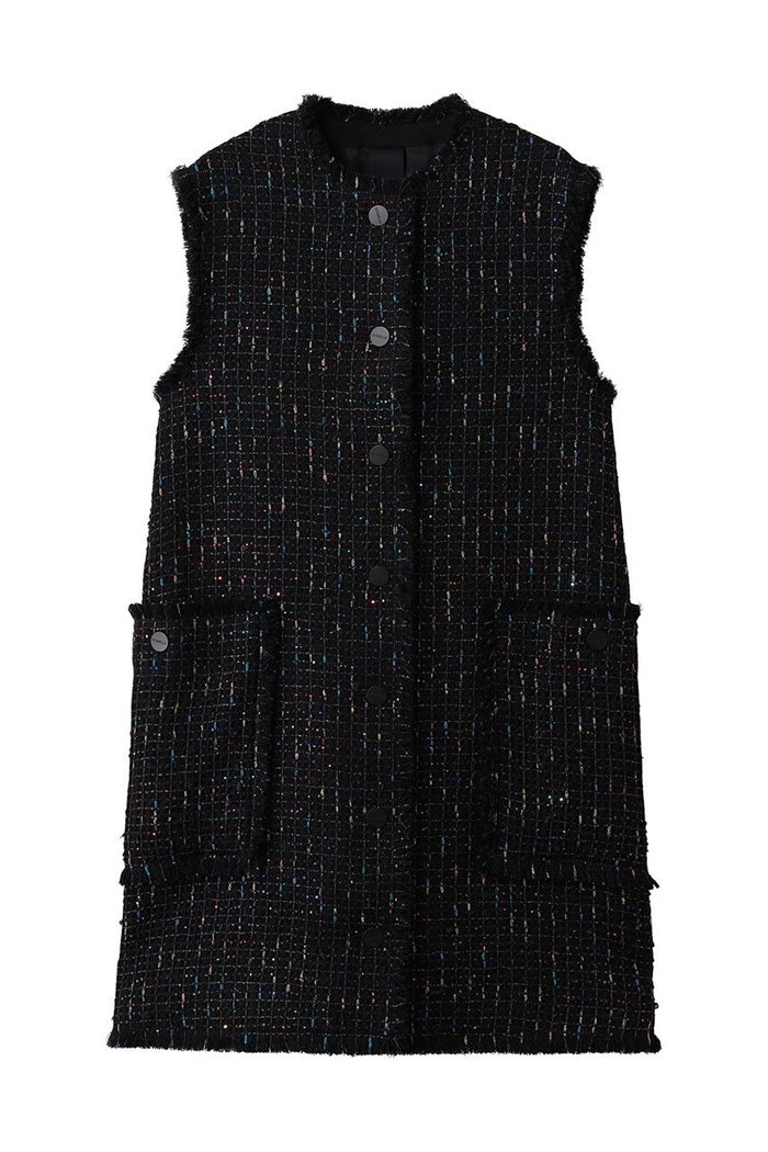 【ドメル/DOMELLE】のLINTON スパンコール ベスト インテリア・キッズ・メンズ・レディースファッション・服の通販 founy(ファニー) https://founy.com/ ファッション Fashion レディースファッション Fashion for Women アウター Coat / Outerwear Collection レディースジャケット・軽アウター Jackets クール Cool, Chic ジャケット Jacket, Outerwear スパンコール Sequins, Sequin Embellishment ツイード Twill, Twill Weave ドレス Dress, One-Piece ハーフ Half, Half-Length バランス Balance, Style Balance フリンジ Fringe, Tassel ベスト Vest, Waistcoat ミックス Mix, Mixed Style メタル Metal, Metal Parts ワッフル Waffle, Waffle Knit 新作・新入荷 New Arrivals / New In |ID: prp329100004686419 ipo3291000000033841438