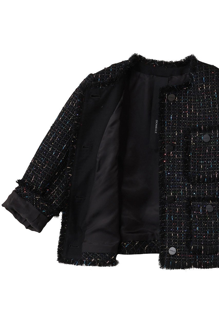 【ドメル/DOMELLE】のLINTON スパンコール ジャケット 人気、トレンドファッション・服の通販 founy(ファニー) 　ファッション　Fashion　レディースファッション　Fashion for Women　アウター　Coat / Outerwear Collection　レディースジャケット・軽アウター　Jackets　クラシック　Classic, Timeless Style　コンパクト　Compact, Small Size　ジャケット　Jacket, Outerwear　ストレート　Straight, Straight Cut　スパンコール　Sequins, Sequin Embellishment　セットアップ　Set-Up, Coordinated Outfit　ツイード　Twill, Twill Weave　ドレス　Dress, One-Piece　フリンジ　Fringe, Tassel　メタル　Metal, Metal Parts　ワッフル　Waffle, Waffle Knit　新作・新入荷　New Arrivals / New In　other-6|ID: prp329100004686420 ipo3291000000033841453
