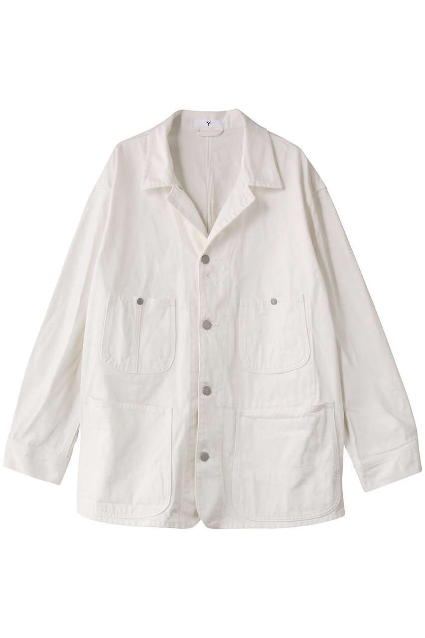 【イレーヴ/YLEVE】の【UNISEX】【Y】13oz オーガニック コットン デニム カバーオール ジャケット インテリア・キッズ・メンズ・レディースファッション・服の通販 founy(ファニー) 　ファッション　Fashion　レディースファッション　Fashion for Women　アウター　Coat / Outerwear Collection　レディースジャケット・軽アウター　Jackets　ブルゾンジャケット・スポーティアウター　Blouson Jackets　ユニセックス　Unisex, Genderless　インディゴ　Indigo Denim　オーガニック　Organic Cotton　クラシック　Classic, Timeless Style　ジャケット　Jacket, Outerwear　デニム　Denim, Jeans Material　ビッグ　Big, Oversized　ブルゾン　Blouson, Bomber Jacket　ワッシャー　Washer, Crinkled Finish　ワーク　Workwear, Utility Style　定番　Standard, Basic Item　新作・新入荷　New Arrivals / New In　ホワイト|ID: prp329100004686427 ipo3291000000033841514