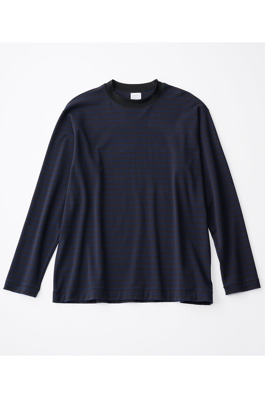 【グッド ピープル グッド ステッチング グッド プロダクト/GOOD PEOPLE GOOD STITCHING GOOD PRODUCT】の【UNISEX】クルーネック ロングスリーブ Tシャツ インテリア・キッズ・メンズ・レディースファッション・服の通販 founy(ファニー) 　ファッション　Fashion　レディースファッション　Fashion for Women　トップス・カットソー　Cut & Sew Tops　シャツ・ブラウス・オフィスカジュアル　Elegant Blouses & Button-Ups　ロングTシャツ・Tシャツ　Longline T-Shirts & Tees　カットソー・ベーシックTシャツ　Cut-and-Sewn Tops / Stretch Tees & Basics　ユニセックス　Unisex, Genderless　インナー　Innerwear　スリーブ　Sleeve, Long Sleeve / Short Sleeve　レギュラー　Regular, Standard Fit　ロング　Long, Long-Length　定番　Standard, Basic Item　新作・新入荷　New Arrivals / New In　ブラック×ネイビー|ID: prp329100004686434 ipo3291000000033841582