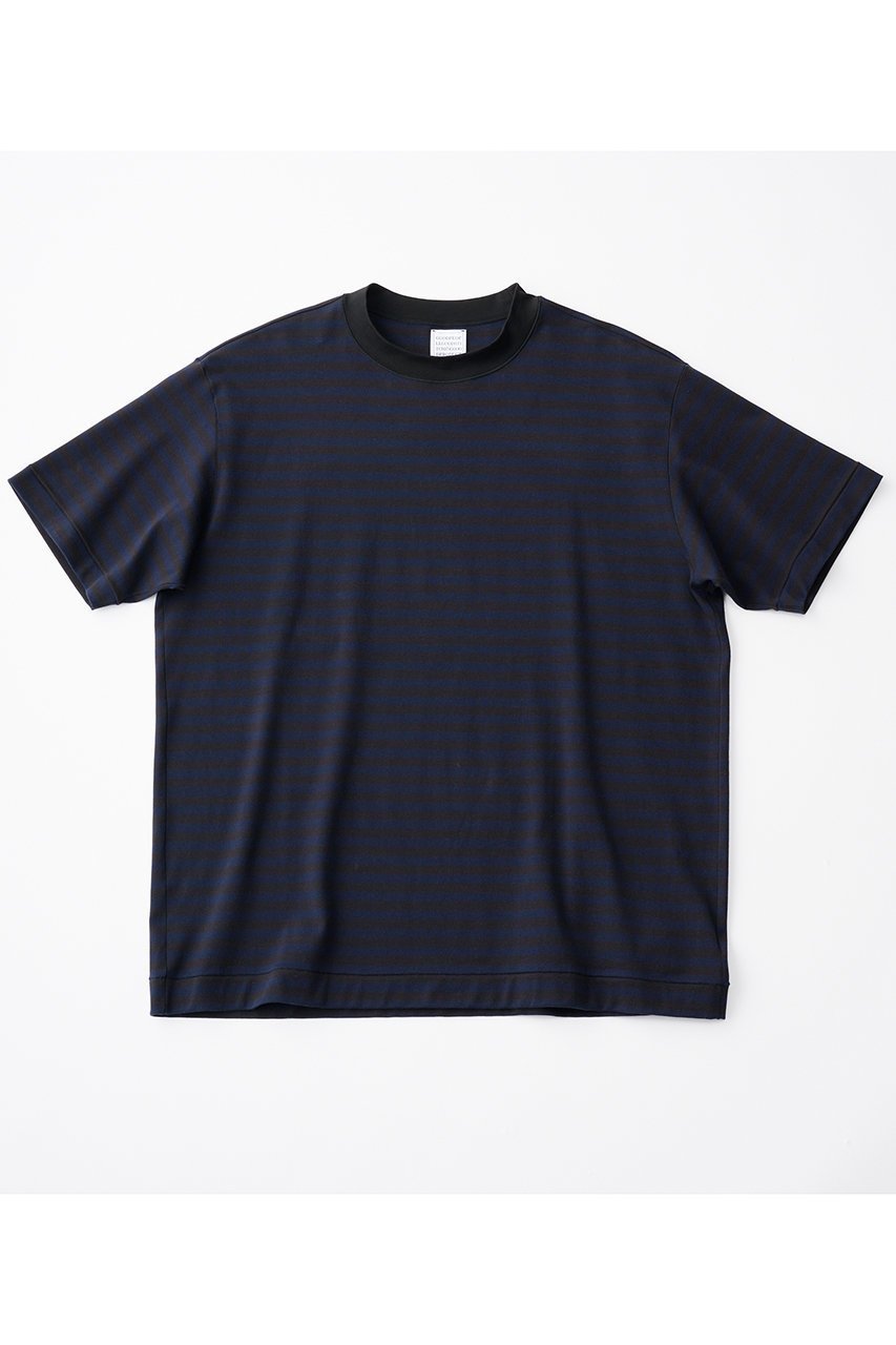 【グッド ピープル グッド ステッチング グッド プロダクト/GOOD PEOPLE GOOD STITCHING GOOD PRODUCT】の【UNISEX】クルーネック ショートスリーブ Tシャツ インテリア・キッズ・メンズ・レディースファッション・服の通販 founy(ファニー) 　ファッション　Fashion　レディースファッション　Fashion for Women　トップス・カットソー　Cut & Sew Tops　シャツ・ブラウス・オフィスカジュアル　Elegant Blouses & Button-Ups　ロングTシャツ・Tシャツ　Longline T-Shirts & Tees　カットソー・ベーシックTシャツ　Cut-and-Sewn Tops / Stretch Tees & Basics　ユニセックス　Unisex, Genderless　インナー　Innerwear　ショート　Short, Short Length　スリーブ　Sleeve, Long Sleeve / Short Sleeve　レギュラー　Regular, Standard Fit　定番　Standard, Basic Item　新作・新入荷　New Arrivals / New In　ブラック×ネイビー|ID: prp329100004686435 ipo3291000000033841588
