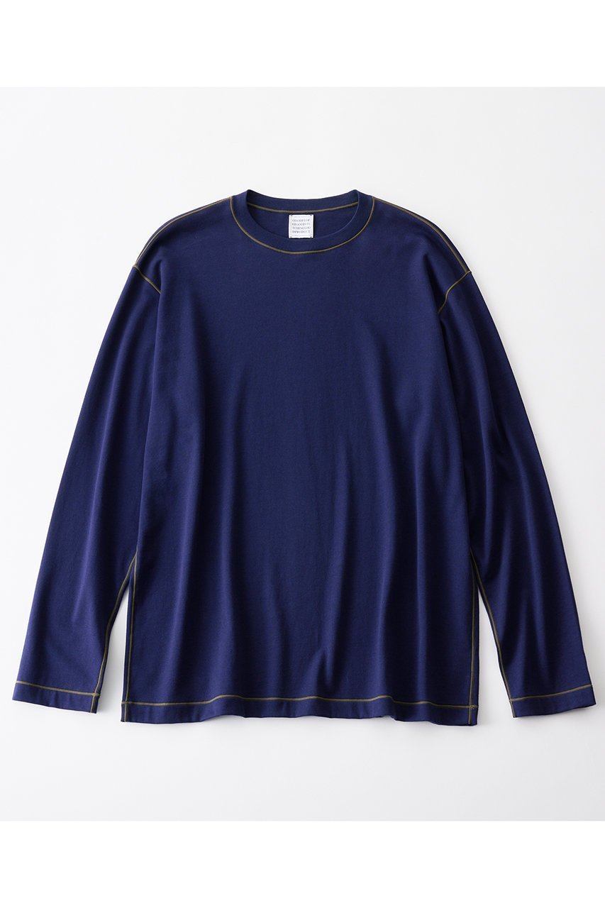 【グッド ピープル グッド ステッチング グッド プロダクト/GOOD PEOPLE GOOD STITCHING GOOD PRODUCT / MEN】の【MEN】Color Stitch クルーネック ロングスリーブ Loopback Jersey インテリア・キッズ・メンズ・レディースファッション・服の通販 founy(ファニー) 　ファッション　Fashion　メンズファッション　Fashion for Men　トップス・カットソー　Cut & Sew Tops　メンズシャツ　Shirts　スリーブ　Sleeve, Long Sleeve / Short Sleeve　レギュラー　Regular, Standard Fit　ロング　Long, Long-Length　エレガント 上品　Elegant　新作・新入荷　New Arrivals / New In　ダークパープルネイビー|ID: prp329100004686437 ipo3291000000033841601
