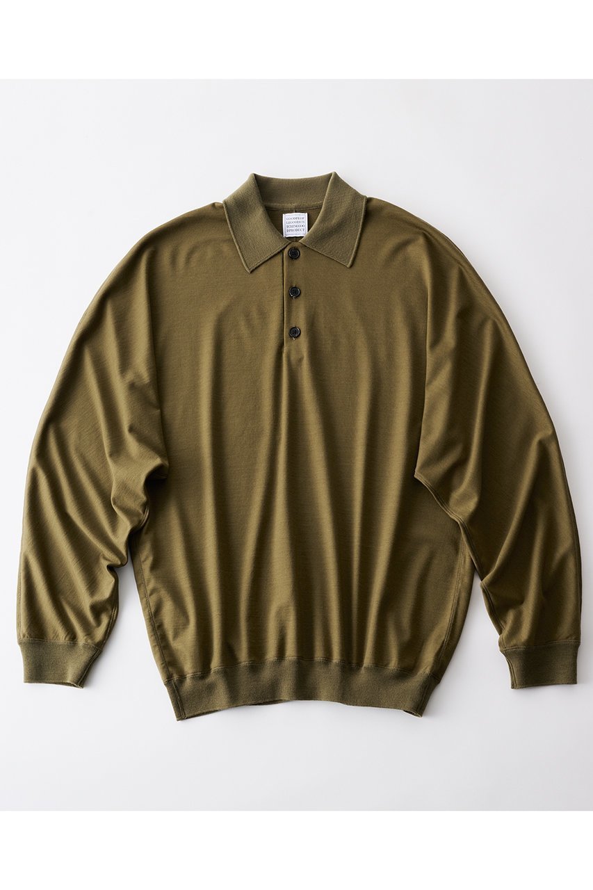 【グッド ピープル グッド ステッチング グッド プロダクト/GOOD PEOPLE GOOD STITCHING GOOD PRODUCT / MEN】の【MEN】Reduced Collar ドルマンスリーブ ニット ポロ インテリア・キッズ・メンズ・レディースファッション・服の通販 founy(ファニー) 　ファッション　Fashion　メンズファッション　Fashion for Men　トップス・カットソー　Cut & Sew Tops　ニット・セーター / 定番トップス　Knit Tops & Sweaters　ワーク　Workwear, Utility Style　新作・新入荷　New Arrivals / New In　グレーカーキ|ID: prp329100004686442 ipo3291000000033841646