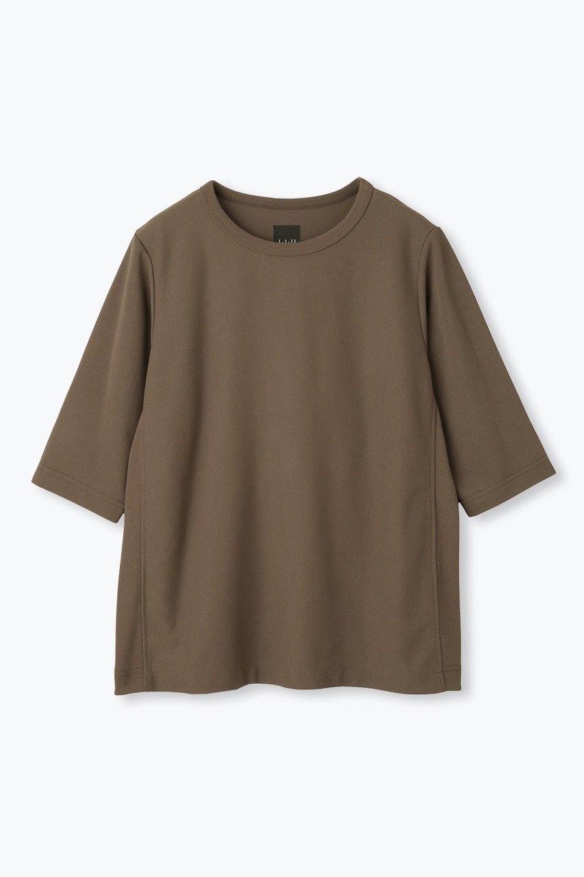 【レリル/lelill】の【日本製】THE ハイテク BASIC 5分袖 T インテリア・キッズ・メンズ・レディースファッション・服の通販 founy(ファニー) 　ファッション　Fashion　レディースファッション　Fashion for Women　トップス・カットソー　Cut & Sew Tops　シャツ・ブラウス・オフィスカジュアル　Elegant Blouses & Button-Ups　ロングTシャツ・Tシャツ　Longline T-Shirts & Tees　カットソー・ベーシックTシャツ　Cut-and-Sewn Tops / Stretch Tees & Basics　ウォッシャブル　Machine Washable　ショート　Short, Short Length　スリーブ　Sleeve, Long Sleeve / Short Sleeve　吸水　Absorbent, Quick-Dry　夏　Summer　定番　Standard, Basic Item　新作・新入荷　New Arrivals / New In　日本製　Made In Japan　ブラウン|ID: prp329100004686444 ipo3291000000033841779