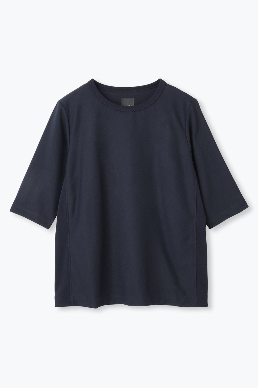 【レリル/lelill】の【日本製】THE ハイテク BASIC 5分袖 T インテリア・キッズ・メンズ・レディースファッション・服の通販 founy(ファニー) 　ファッション　Fashion　レディースファッション　Fashion for Women　トップス・カットソー　Cut & Sew Tops　シャツ・ブラウス・オフィスカジュアル　Elegant Blouses & Button-Ups　ロングTシャツ・Tシャツ　Longline T-Shirts & Tees　カットソー・ベーシックTシャツ　Cut-and-Sewn Tops / Stretch Tees & Basics　ウォッシャブル　Machine Washable　ショート　Short, Short Length　スリーブ　Sleeve, Long Sleeve / Short Sleeve　吸水　Absorbent, Quick-Dry　夏　Summer　定番　Standard, Basic Item　新作・新入荷　New Arrivals / New In　日本製　Made In Japan　ネイビー|ID: prp329100004686444 ipo3291000000033841780
