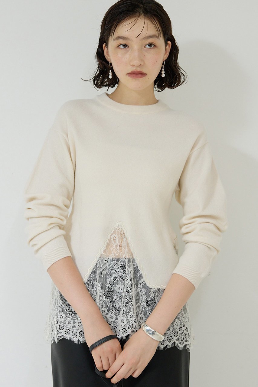 【ガリャルダガランテ/GALLARDAGALANTE】の【25th記念アイテム】レースコンビニット 人気、トレンドファッション・服の通販 founy(ファニー) 　ファッション　Fashion　レディースファッション　Fashion for Women　トップス・カットソー　Cut & Sew Tops　ニット　Knit Tops & Sweaters　カジュアルプルオーバー・ニットトップス　Pullovers & Knit Tops / Casual Pullovers　おすすめ　Recommended / Our Picks　エレガント 上品　Elegant　コレクション　Collection, Seasonal Line　シンプル　Simple, Minimal　フェミニン　Feminine, Girly　ペプラム　Peplum, Flared Hem　ボトム　Bottoms, Lower Wear　レース　Lace, Lace Fabric　 other-1|ID: prp329100004687899 ipo3291000000035380987