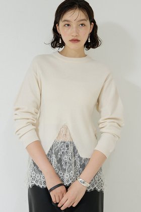 【ガリャルダガランテ/GALLARDAGALANTE】 【25th記念アイテム】レースコンビニット人気、トレンドファッション・服の通販 founy(ファニー) ファッション Fashion レディースファッション Fashion for Women トップス・カットソー Cut & Sew Tops ニット Knit Tops & Sweaters カジュアルプルオーバー・ニットトップス Pullovers & Knit Tops / Casual Pullovers おすすめ Recommended / Our Picks エレガント 上品 Elegant コレクション Collection, Seasonal Line シンプル Simple, Minimal フェミニン Feminine, Girly ペプラム Peplum, Flared Hem ボトム Bottoms, Lower Wear レース Lace, Lace Fabric |ID:prp329100004687899