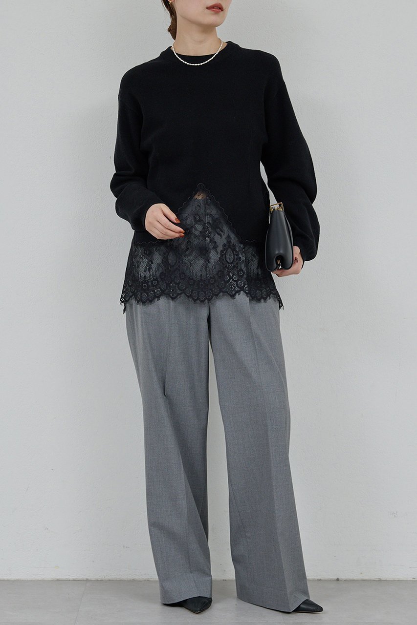 【ガリャルダガランテ/GALLARDAGALANTE】の【25th記念アイテム】レースコンビニット 人気、トレンドファッション・服の通販 founy(ファニー) 　ファッション　Fashion　レディースファッション　Fashion for Women　トップス・カットソー　Cut & Sew Tops　ニット　Knit Tops & Sweaters　カジュアルプルオーバー・ニットトップス　Pullovers & Knit Tops / Casual Pullovers　おすすめ　Recommended / Our Picks　エレガント 上品　Elegant　コレクション　Collection, Seasonal Line　シンプル　Simple, Minimal　フェミニン　Feminine, Girly　ペプラム　Peplum, Flared Hem　ボトム　Bottoms, Lower Wear　レース　Lace, Lace Fabric　other-2|ID: prp329100004687899 ipo3291000000036101896