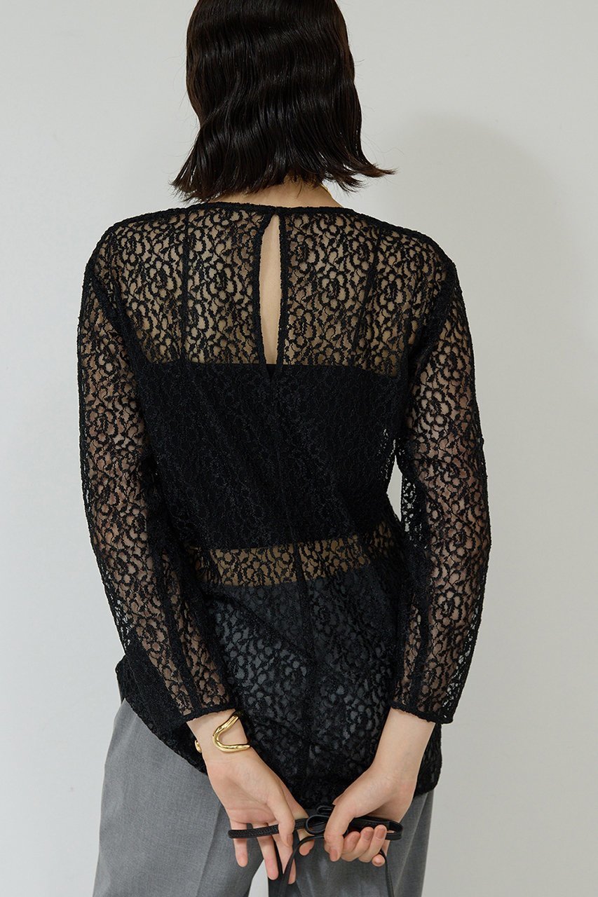 【ガリャルダガランテ/GALLARDAGALANTE】の【25th記念アイテム】レースロングプルオーバー 人気、トレンドファッション・服の通販 founy(ファニー) 　ファッション　Fashion　レディースファッション　Fashion for Women　トップス・カットソー　Cut & Sew Tops　シャツ・ブラウス・オフィスカジュアル　Elegant Blouses & Button-Ups　カジュアルプルオーバー・ニットトップス　Pullovers & Knit Tops / Casual Pullovers　コレクション　Collection, Seasonal Line　シンプル　Simple, Minimal　スリーブ　Sleeve, Long Sleeve / Short Sleeve　チュニック　Tunic, Long Top　デニム　Denim, Jeans Material　フェミニン　Feminine, Girly　レース　Lace, Lace Fabric　ロング　Long, Long-Length　エレガント 上品　Elegant　other-7|ID: prp329100004687901 ipo3291000000035747819