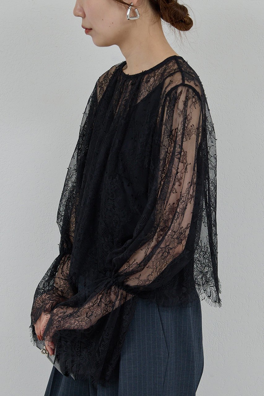 【ガリャルダガランテ/GALLARDAGALANTE】の【25th記念アイテム】レースフレアスリーブブラウス 人気、トレンドファッション・服の通販 founy(ファニー) 　ファッション　Fashion　レディースファッション　Fashion for Women　トップス・カットソー　Cut & Sew Tops　シャツ・ブラウス・オフィスカジュアル　Elegant Blouses & Button-Ups　おすすめ　Recommended / Our Picks　エレガント 上品　Elegant　オケージョン　Occasion Wear　コレクション　Collection, Seasonal Line　スリーブ　Sleeve, Long Sleeve / Short Sleeve　デニム　Denim, Jeans Material　バランス　Balance, Style Balance　フェミニン　Feminine, Girly　フレア　Flare, Flared　ボトム　Bottoms, Lower Wear　ミックス　Mix, Mixed Style　レース　Lace, Lace Fabric　ロング　Long, Long-Length　other-5|ID: prp329100004687902 ipo3291000000036101908