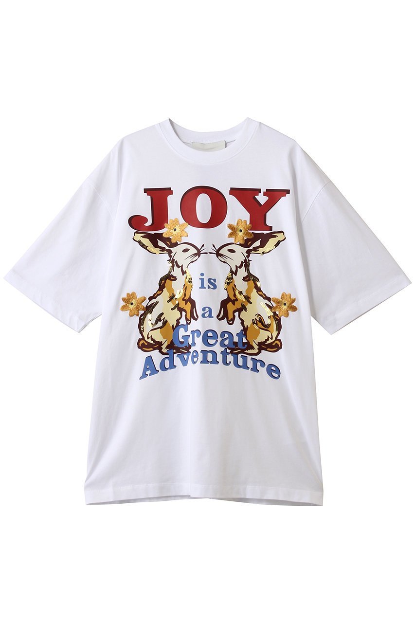 【スリーワン フィリップリム/3.1 Phillip Lim】のJOY IS A GREAT ADVENTURE Tシャツ インテリア・キッズ・メンズ・レディースファッション・服の通販 founy(ファニー) 　ファッション　Fashion　レディースファッション　Fashion for Women　トップス・カットソー　Cut & Sew Tops　シャツ・ブラウス・オフィスカジュアル　Elegant Blouses & Button-Ups　ロングTシャツ・Tシャツ　Longline T-Shirts & Tees　カットソー・ベーシックTシャツ　Cut-and-Sewn Tops / Stretch Tees & Basics　ショート　Short, Short Length　スラックス　Slacks, Dress Pants　スリーブ　Sleeve, Long Sleeve / Short Sleeve　デニム　Denim, Jeans Material　プリント　Print, Printed Pattern　リラックス　Relax, Relaxed Fit　ホワイトマルチ|ID: prp329100004687908 ipo3291000000035381068
