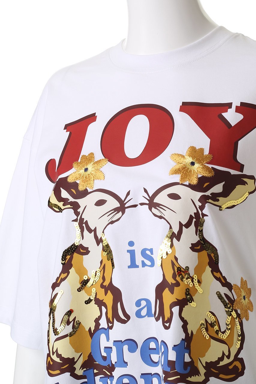 【スリーワン フィリップリム/3.1 Phillip Lim】のJOY IS A GREAT ADVENTURE Tシャツ 人気、トレンドファッション・服の通販 founy(ファニー) 　ファッション　Fashion　レディースファッション　Fashion for Women　トップス・カットソー　Cut & Sew Tops　シャツ・ブラウス・オフィスカジュアル　Elegant Blouses & Button-Ups　ロングTシャツ・Tシャツ　Longline T-Shirts & Tees　カットソー・ベーシックTシャツ　Cut-and-Sewn Tops / Stretch Tees & Basics　ショート　Short, Short Length　スラックス　Slacks, Dress Pants　スリーブ　Sleeve, Long Sleeve / Short Sleeve　デニム　Denim, Jeans Material　プリント　Print, Printed Pattern　リラックス　Relax, Relaxed Fit　other-5|ID: prp329100004687908 ipo3291000000035381074