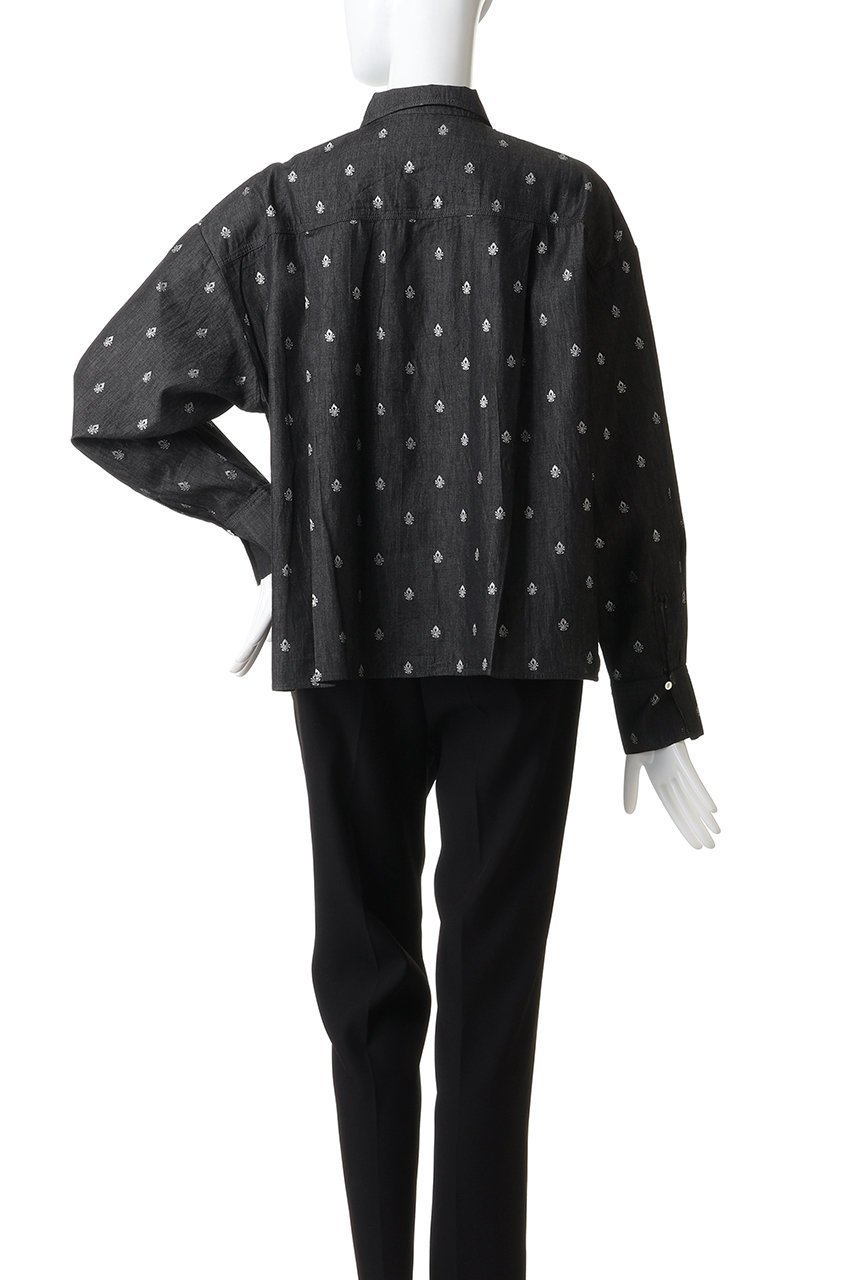 【ヌキテパ/NE QUITTEZ PAS】のDENIM FOIL PRINT シャツ 人気、トレンドファッション・服の通販 founy(ファニー) 　ファッション　Fashion　レディースファッション　Fashion for Women　トップス・カットソー　Cut & Sew Tops　シャツ・ブラウス・オフィスカジュアル　Elegant Blouses & Button-Ups　シャンブレー　Chambray, Denim-Like Fabric　シルバー　Silver, Metallic Silver　スリーブ　Sleeve, Long Sleeve / Short Sleeve　デニム　Denim, Jeans Material　バランス　Balance, Style Balance　プリント　Print, Printed Pattern　ロング　Long, Long-Length　ワイド　Wide, Wide Fit　新作・新入荷　New Arrivals / New In　羽織　Haori, Light Jacket　other-4|ID: prp329100004687909 ipo3291000000033852510