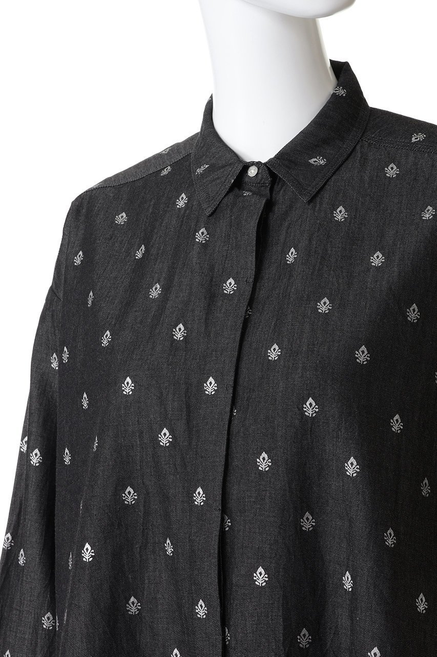 【ヌキテパ/NE QUITTEZ PAS】のDENIM FOIL PRINT シャツ 人気、トレンドファッション・服の通販 founy(ファニー) 　ファッション　Fashion　レディースファッション　Fashion for Women　トップス・カットソー　Cut & Sew Tops　シャツ・ブラウス・オフィスカジュアル　Elegant Blouses & Button-Ups　シャンブレー　Chambray, Denim-Like Fabric　シルバー　Silver, Metallic Silver　スリーブ　Sleeve, Long Sleeve / Short Sleeve　デニム　Denim, Jeans Material　バランス　Balance, Style Balance　プリント　Print, Printed Pattern　ロング　Long, Long-Length　ワイド　Wide, Wide Fit　新作・新入荷　New Arrivals / New In　羽織　Haori, Light Jacket　other-5|ID: prp329100004687909 ipo3291000000033852511