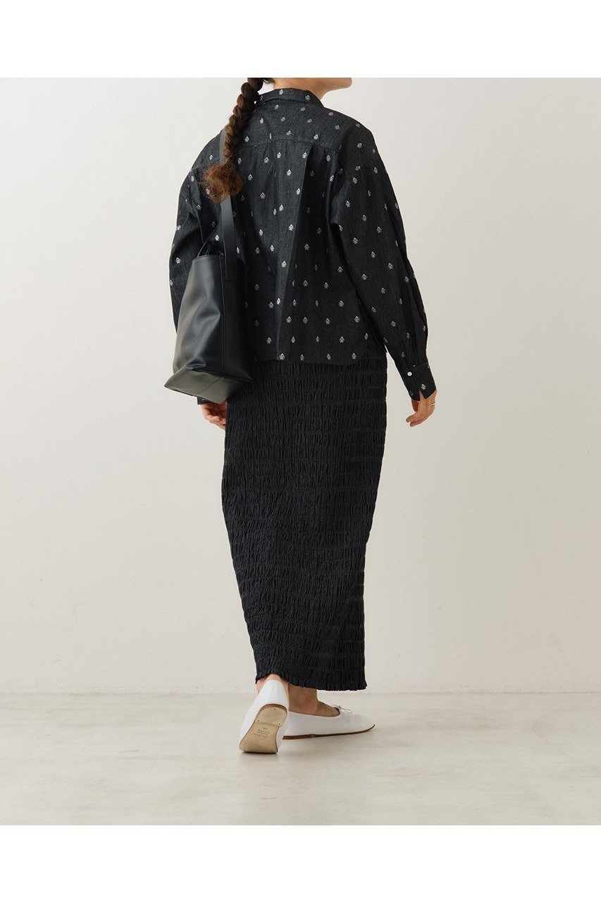 【ヌキテパ/NE QUITTEZ PAS】のDENIM FOIL PRINT シャツ 人気、トレンドファッション・服の通販 founy(ファニー) 　ファッション　Fashion　レディースファッション　Fashion for Women　トップス・カットソー　Cut & Sew Tops　シャツ・ブラウス・オフィスカジュアル　Elegant Blouses & Button-Ups　シャンブレー　Chambray, Denim-Like Fabric　シルバー　Silver, Metallic Silver　スリーブ　Sleeve, Long Sleeve / Short Sleeve　デニム　Denim, Jeans Material　バランス　Balance, Style Balance　プリント　Print, Printed Pattern　ロング　Long, Long-Length　ワイド　Wide, Wide Fit　新作・新入荷　New Arrivals / New In　羽織　Haori, Light Jacket　other-7|ID: prp329100004687909 ipo3291000000033852513