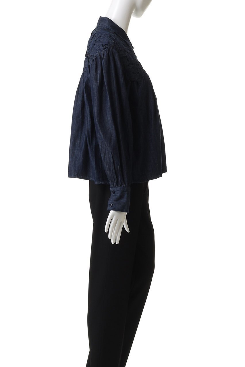 【マーレット/MERLETTE】のGEORGICA クロップドデニムボタンダウンシャツ 人気、トレンドファッション・服の通販 founy(ファニー) 　ファッション　Fashion　レディースファッション　Fashion for Women　トップス・カットソー　Cut & Sew Tops　シャツ・ブラウス・オフィスカジュアル　Elegant Blouses & Button-Ups　クロップド　Cropped, Short Length　ショルダー　Shoulder, Shoulder Strap　スリーブ　Sleeve, Long Sleeve / Short Sleeve　ダウン　Down, Puffer　デニム　Denim, Jeans Material　ドロップ　Drop Shoulder, Dropped Style　バランス　Balance, Style Balance　ロング　Long, Long-Length　エレガント 上品　Elegant　羽織　Haori, Light Jacket　other-3|ID: prp329100004687924 ipo3291000000035381120