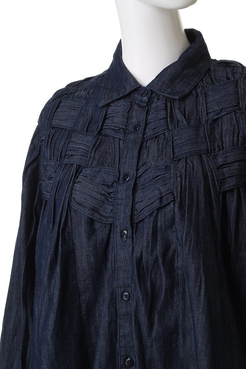 【マーレット/MERLETTE】のGEORGICA クロップドデニムボタンダウンシャツ 人気、トレンドファッション・服の通販 founy(ファニー) 　ファッション　Fashion　レディースファッション　Fashion for Women　トップス・カットソー　Cut & Sew Tops　シャツ・ブラウス・オフィスカジュアル　Elegant Blouses & Button-Ups　クロップド　Cropped, Short Length　ショルダー　Shoulder, Shoulder Strap　スリーブ　Sleeve, Long Sleeve / Short Sleeve　ダウン　Down, Puffer　デニム　Denim, Jeans Material　ドロップ　Drop Shoulder, Dropped Style　バランス　Balance, Style Balance　ロング　Long, Long-Length　エレガント 上品　Elegant　羽織　Haori, Light Jacket　other-5|ID: prp329100004687924 ipo3291000000035381122