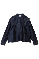 【マーレット/MERLETTE】のGEORGICA クロップドデニムボタンダウンシャツ ネイビー|ID: prp329100004687924 ipo3291000000035724909