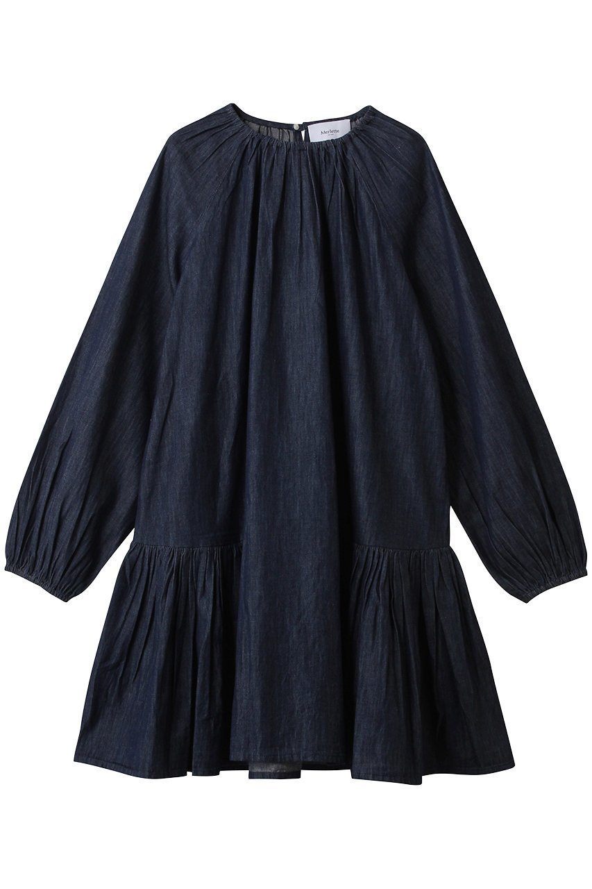 【マーレット/MERLETTE】のSEYMOUR デニムギャザーミニドレス 人気、トレンドファッション・服の通販 founy(ファニー) 　ファッション　Fashion　レディースファッション　Fashion for Women　ワンピース　Dresses　フォーマル・パーティードレス・結婚式用ドレス　Elegant & Casual Dresses　チュニック　Tunic Tops & Dresses　ギャザー　Gathered, Ruffled　チュニック　Tunic, Long Top　デニム　Denim, Jeans Material　ドレス　Dress, One-Piece　フェミニン　Feminine, Girly　リラックス　Relax, Relaxed Fit　新作・新入荷　New Arrivals / New In　 other-1|ID: prp329100004687925 ipo3291000000033852627