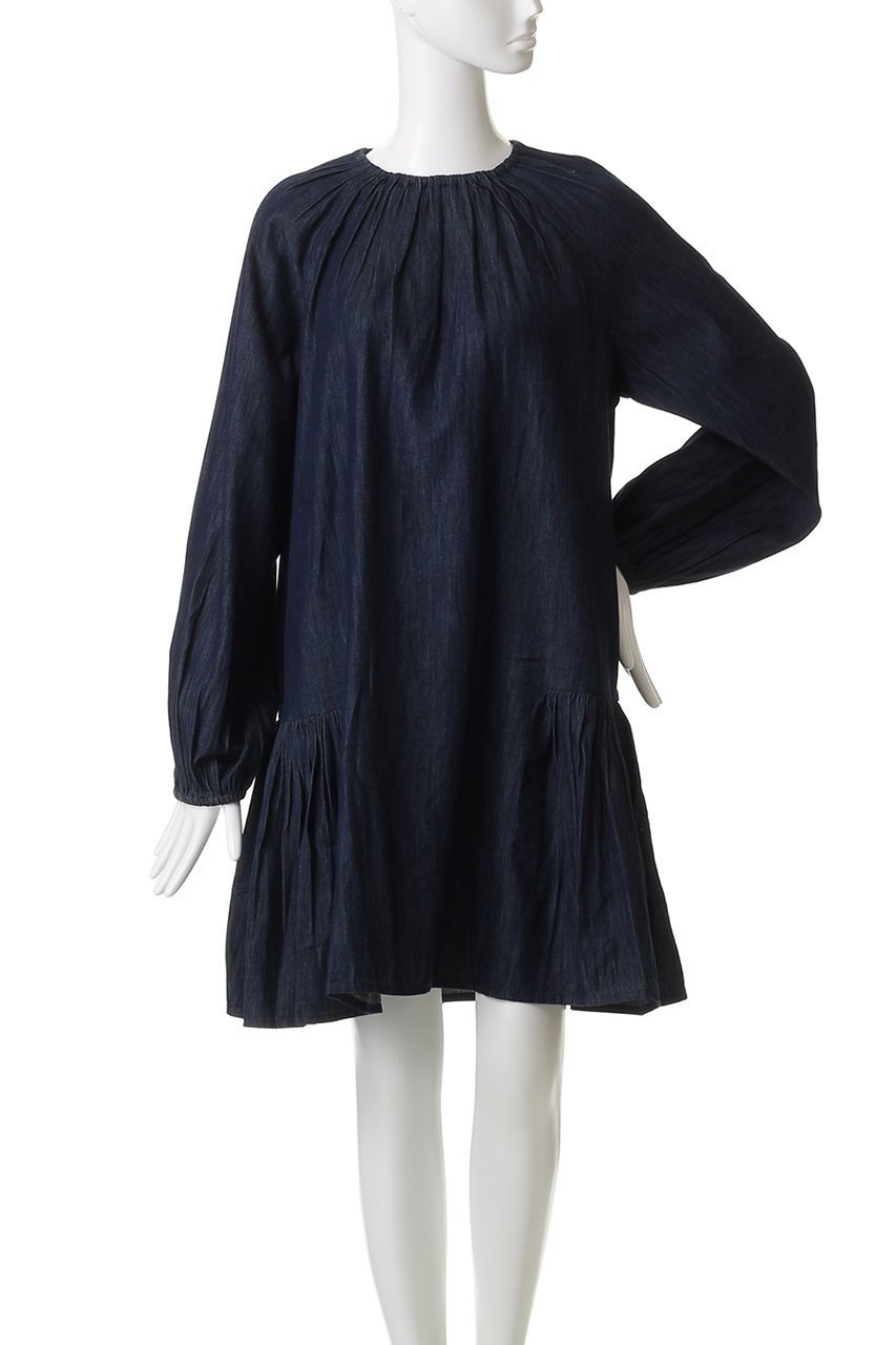【マーレット/MERLETTE】のSEYMOUR デニムギャザーミニドレス 人気、トレンドファッション・服の通販 founy(ファニー) 　ファッション　Fashion　レディースファッション　Fashion for Women　ワンピース　Dresses　フォーマル・パーティードレス・結婚式用ドレス　Elegant & Casual Dresses　チュニック　Tunic Tops & Dresses　ギャザー　Gathered, Ruffled　チュニック　Tunic, Long Top　デニム　Denim, Jeans Material　ドレス　Dress, One-Piece　フェミニン　Feminine, Girly　リラックス　Relax, Relaxed Fit　新作・新入荷　New Arrivals / New In　other-2|ID: prp329100004687925 ipo3291000000033852629