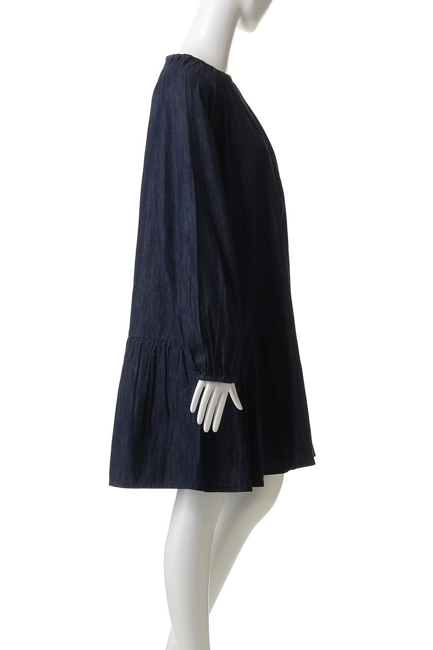【マーレット/MERLETTE】のSEYMOUR デニムギャザーミニドレス 人気、トレンドファッション・服の通販 founy(ファニー) 　ファッション　Fashion　レディースファッション　Fashion for Women　ワンピース　Dresses　フォーマル・パーティードレス・結婚式用ドレス　Elegant & Casual Dresses　チュニック　Tunic Tops & Dresses　ギャザー　Gathered, Ruffled　チュニック　Tunic, Long Top　デニム　Denim, Jeans Material　ドレス　Dress, One-Piece　フェミニン　Feminine, Girly　リラックス　Relax, Relaxed Fit　新作・新入荷　New Arrivals / New In　other-3|ID: prp329100004687925 ipo3291000000033852630