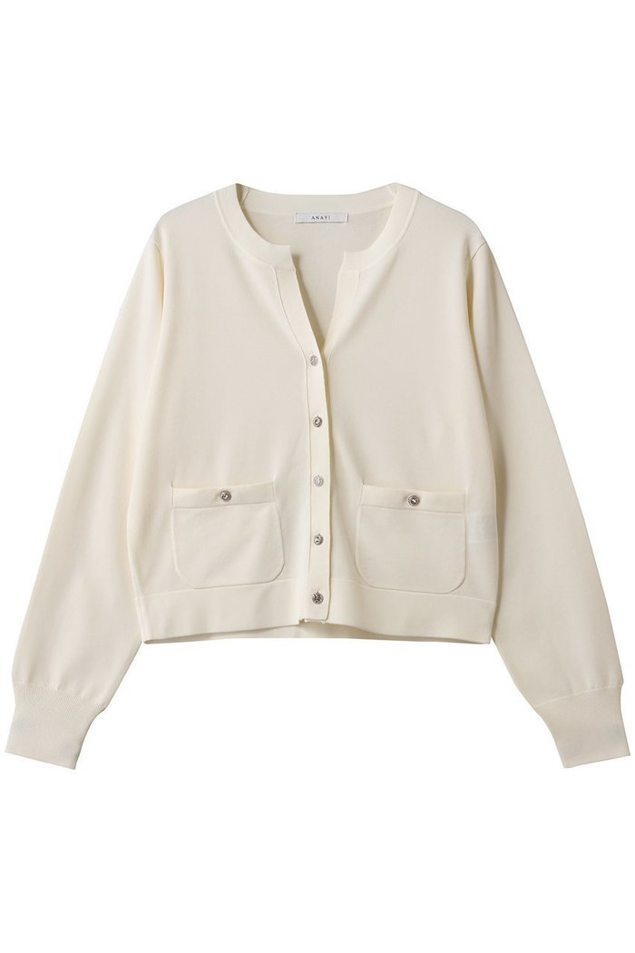 【アナイ/ANAYI】のアソートビジュー釦ポケットカーディガン インテリア・キッズ・メンズ・レディースファッション・服の通販 founy(ファニー) https://founy.com/ ファッション Fashion レディースファッション Fashion for Women トップス・カットソー Cut & Sew Tops ニット Knit Tops & Sweaters カーディガン・羽織り Layered Style Cardigans カーディガン Cardigan, Knitwear ショート Short, Short Length トレンド Trend, Trending Now ファブリック Fabric, Textile ポケット Pocket, Pocket Detail エレガント 上品 Elegant 新作・新入荷 New Arrivals / New In |ID: prp329100004687933 ipo3291000000033852692
