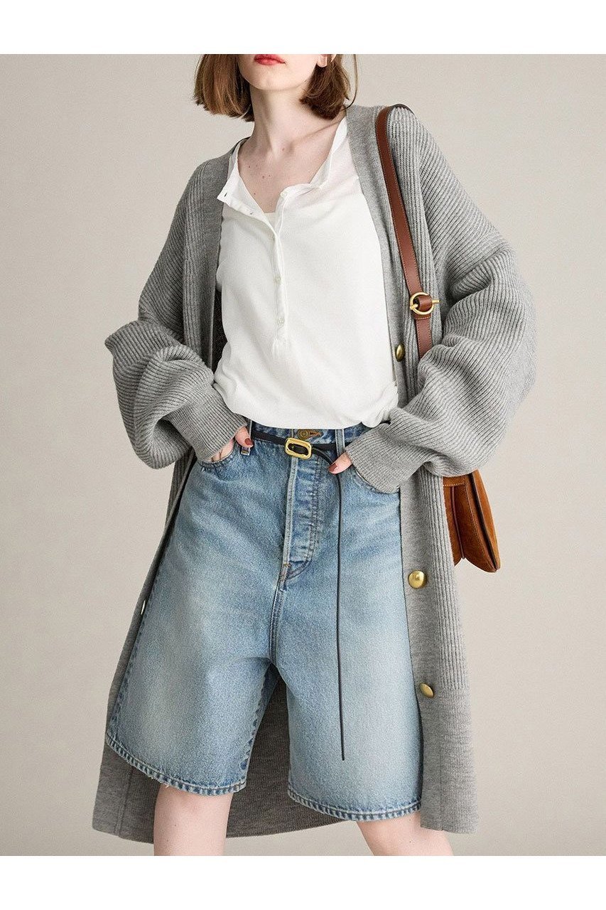 【ブリル/BRILL】のメリノロングカーディガン インテリア・キッズ・メンズ・レディースファッション・服の通販 founy(ファニー) 　ファッション　Fashion　レディースファッション　Fashion for Women　トップス・カットソー　Cut & Sew Tops　ニット　Knit Tops & Sweaters　カーディガン・羽織り　Layered Style Cardigans　おすすめ　Recommended / Our Picks　アクセサリー　Fashion Accessories　カーディガン　Cardigan, Knitwear　フランス　France, French　メタル　Metal, Metal Parts　新作・新入荷　New Arrivals / New In　畦　Ribbed Knit　グレー|ID: prp329100004687937 ipo3291000000033852747