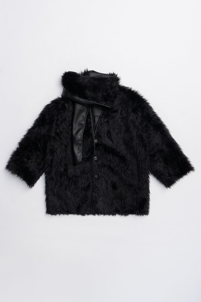【プランク プロジェクト/PRANK PROJECT】のリバーシブルファーコート / Reversible Fur Coat インテリア・キッズ・メンズ・レディースファッション・服の通販 founy(ファニー) 　ファッション　Fashion　レディースファッション　Fashion for Women　アウター　Coat / Outerwear Collection　コート・ロングコート・ピーコート　Long Coats, Peacoats & More　ウェーブ　Wavy Pattern　カーディガン　Cardigan, Knitwear　フェイクレザー　Faux Leather, PU Leather　マフラー　Scarf, Muffler　リバーシブル　Reversible, Two-Sided　ロング　Long, Long-Length　新作・新入荷　New Arrivals / New In　BLK(ブラック)|ID: prp329100004687940 ipo3291000000033852787
