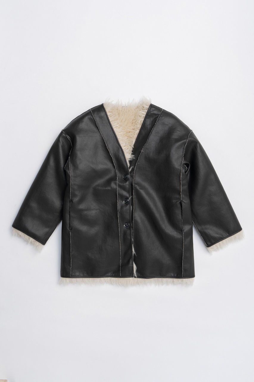 【プランク プロジェクト/PRANK PROJECT】のリバーシブルファーコート / Reversible Fur Coat 人気、トレンドファッション・服の通販 founy(ファニー) 　ファッション　Fashion　レディースファッション　Fashion for Women　アウター　Coat / Outerwear Collection　コート・ロングコート・ピーコート　Long Coats, Peacoats & More　ウェーブ　Wavy Pattern　カーディガン　Cardigan, Knitwear　フェイクレザー　Faux Leather, PU Leather　マフラー　Scarf, Muffler　リバーシブル　Reversible, Two-Sided　ロング　Long, Long-Length　新作・新入荷　New Arrivals / New In　other-3|ID: prp329100004687940 ipo3291000000033852793