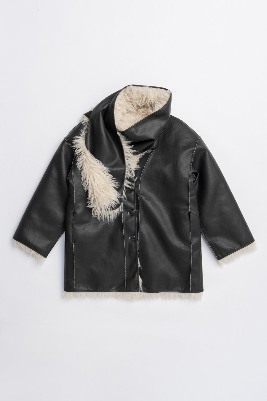 【プランク プロジェクト/PRANK PROJECT】のリバーシブルファーコート / Reversible Fur Coat 人気、トレンドファッション・服の通販 founy(ファニー) 　ファッション　Fashion　レディースファッション　Fashion for Women　アウター　Coat / Outerwear Collection　コート・ロングコート・ピーコート　Long Coats, Peacoats & More　ウェーブ　Wavy Pattern　カーディガン　Cardigan, Knitwear　フェイクレザー　Faux Leather, PU Leather　マフラー　Scarf, Muffler　リバーシブル　Reversible, Two-Sided　ロング　Long, Long-Length　新作・新入荷　New Arrivals / New In　other-4|ID: prp329100004687940 ipo3291000000033852794