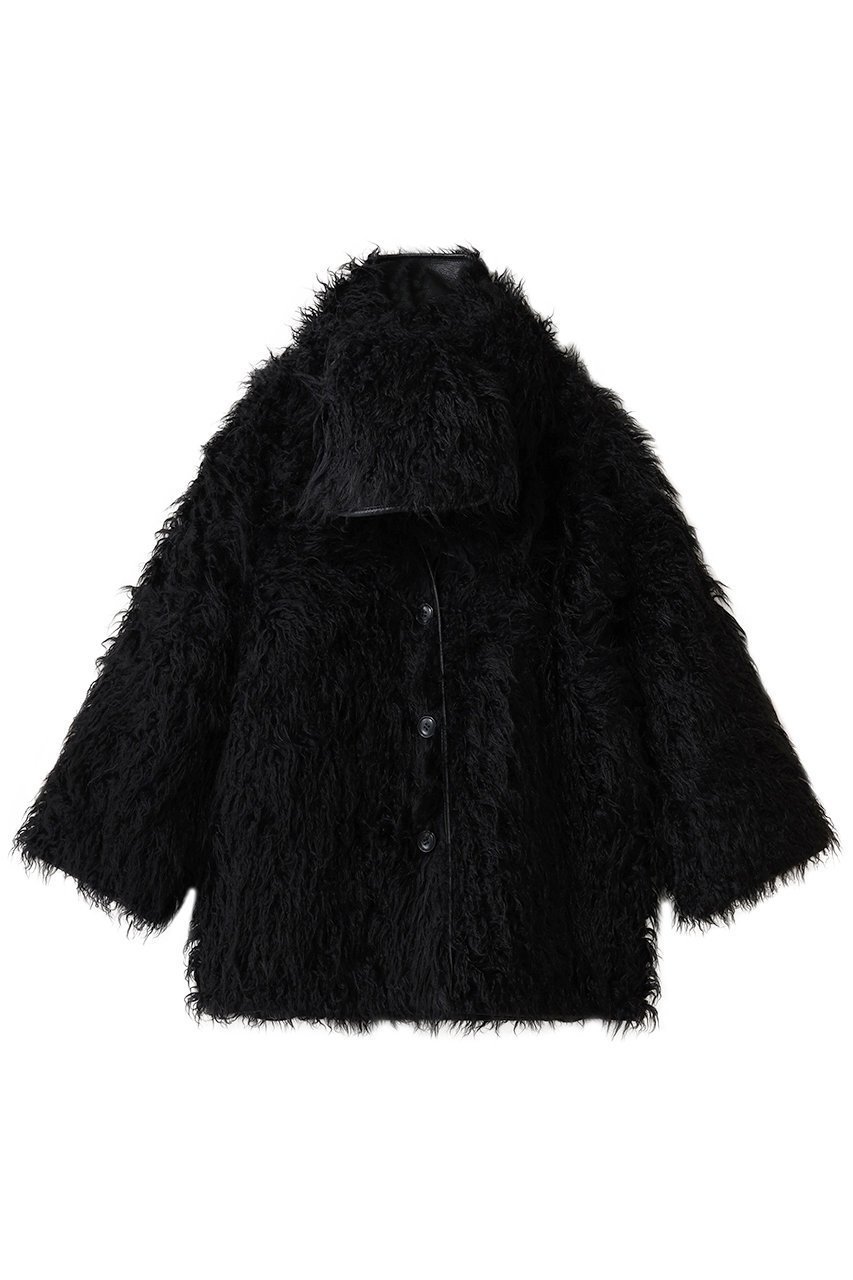 【プランク プロジェクト/PRANK PROJECT】のリバーシブルファーコート / Reversible Fur Coat インテリア・キッズ・メンズ・レディースファッション・服の通販 founy(ファニー) 　ファッション　Fashion　レディースファッション　Fashion for Women　アウター　Coat / Outerwear Collection　コート・ロングコート・ピーコート　Long Coats, Peacoats & More　ウェーブ　Wavy Pattern　カーディガン　Cardigan, Knitwear　フェイクレザー　Faux Leather, PU Leather　マフラー　Scarf, Muffler　リバーシブル　Reversible, Two-Sided　ロング　Long, Long-Length　BLK(ブラック)|ID: prp329100004687940 ipo3291000000036502056