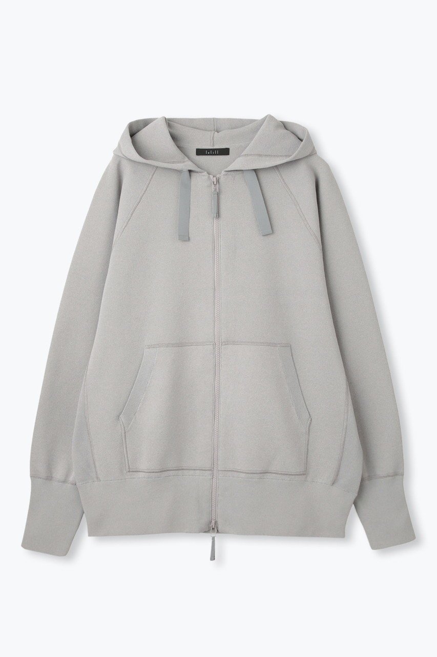 【レリル/lelill】のハイテクニット フーディ / パーカー インテリア・キッズ・メンズ・レディースファッション・服の通販 founy(ファニー) 　ファッション　Fashion　レディースファッション　Fashion for Women　トップス・カットソー　Cut & Sew Tops　ニット　Knit Tops & Sweaters　シャツ・ブラウス・オフィスカジュアル　Elegant Blouses & Button-Ups　レディースパーカー・カジュアルフーディー　Casual Hoodies & Sweatshirts　ロングTシャツ・Tシャツ　Longline T-Shirts & Tees　スウェット・クルーネックトップス　Sweatshirts & Crewnecks / Relaxed Fit Sweat Tops　カットソー・ベーシックTシャツ　Cut-and-Sewn Tops / Stretch Tees & Basics　パーカー　Hoodie, Parka　新作・新入荷　New Arrivals / New In　洗える　Machine Washable　グレー|ID: prp329100004687958 ipo3291000000033853105