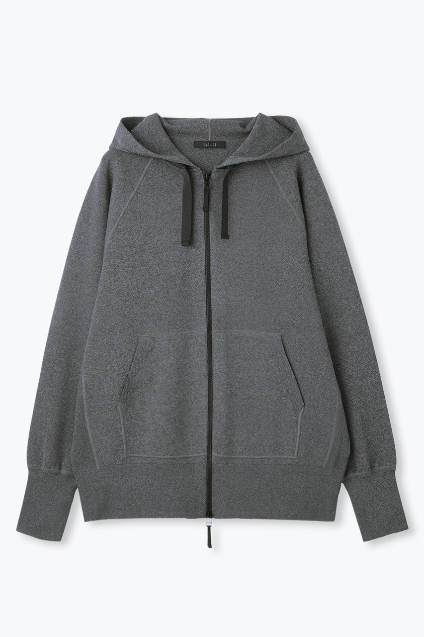 【レリル/lelill】のハイテクニット フーディ / パーカー インテリア・キッズ・メンズ・レディースファッション・服の通販 founy(ファニー) 　ファッション　Fashion　レディースファッション　Fashion for Women　トップス・カットソー　Cut & Sew Tops　ニット　Knit Tops & Sweaters　シャツ・ブラウス・オフィスカジュアル　Elegant Blouses & Button-Ups　レディースパーカー・カジュアルフーディー　Casual Hoodies & Sweatshirts　ロングTシャツ・Tシャツ　Longline T-Shirts & Tees　スウェット・クルーネックトップス　Sweatshirts & Crewnecks / Relaxed Fit Sweat Tops　カットソー・ベーシックTシャツ　Cut-and-Sewn Tops / Stretch Tees & Basics　パーカー　Hoodie, Parka　新作・新入荷　New Arrivals / New In　洗える　Machine Washable　チャコールグレー|ID: prp329100004687958 ipo3291000000033853106