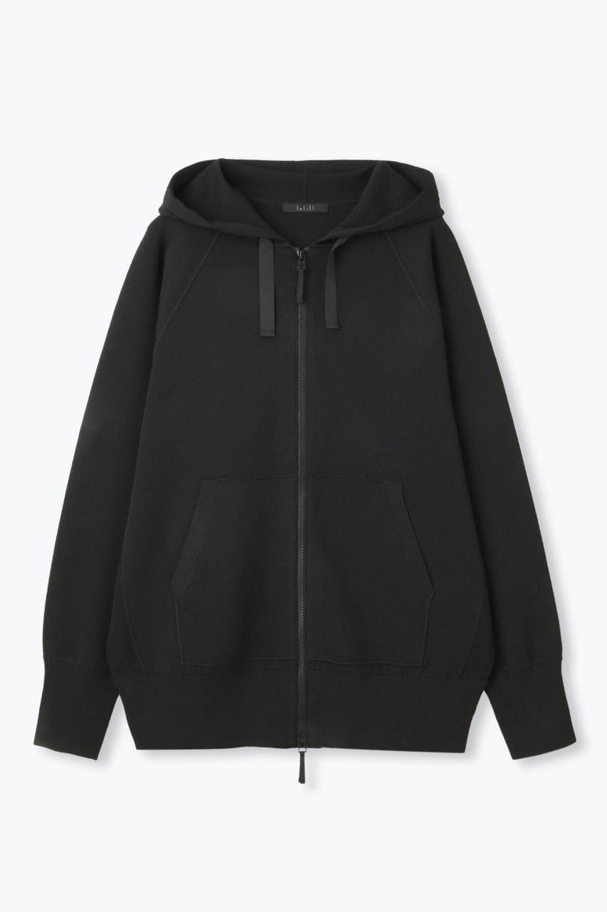 【レリル/lelill】のハイテクニット フーディ / パーカー インテリア・キッズ・メンズ・レディースファッション・服の通販 founy(ファニー) 　ファッション　Fashion　レディースファッション　Fashion for Women　トップス・カットソー　Cut & Sew Tops　ニット　Knit Tops & Sweaters　シャツ・ブラウス・オフィスカジュアル　Elegant Blouses & Button-Ups　レディースパーカー・カジュアルフーディー　Casual Hoodies & Sweatshirts　ロングTシャツ・Tシャツ　Longline T-Shirts & Tees　スウェット・クルーネックトップス　Sweatshirts & Crewnecks / Relaxed Fit Sweat Tops　カットソー・ベーシックTシャツ　Cut-and-Sewn Tops / Stretch Tees & Basics　パーカー　Hoodie, Parka　新作・新入荷　New Arrivals / New In　洗える　Machine Washable　ブラック|ID: prp329100004687958 ipo3291000000033853108