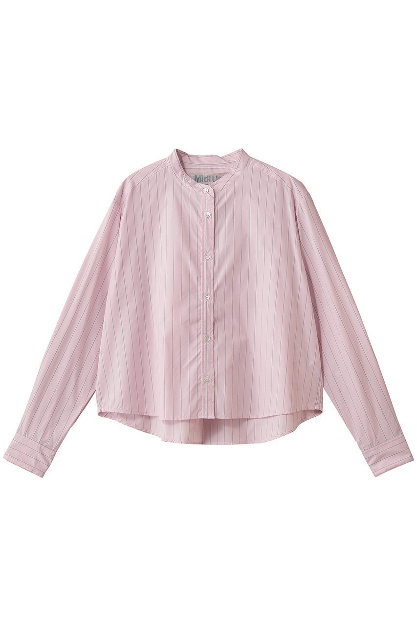 【ミディウミ/MidiUmi】の【9/15 11:00販売開始】patterned short shirt シャツ インテリア・キッズ・メンズ・レディースファッション・服の通販 founy(ファニー) 　ファッション　Fashion　レディースファッション　Fashion for Women　トップス・カットソー　Cut & Sew Tops　シャツ・ブラウス・オフィスカジュアル　Elegant Blouses & Button-Ups　ロングTシャツ・Tシャツ　Longline T-Shirts & Tees　クロップド　Cropped, Short Length　シンプル　Simple, Minimal　ストライプ　Stripe, Striped Pattern　スリーブ　Sleeve, Long Sleeve / Short Sleeve　トレンド　Trend, Trending Now　フェミニン　Feminine, Girly　ベーシック　Basic, Essential　ロング　Long, Long-Length　pink|ID: prp329100004689223 ipo3291000000033866050