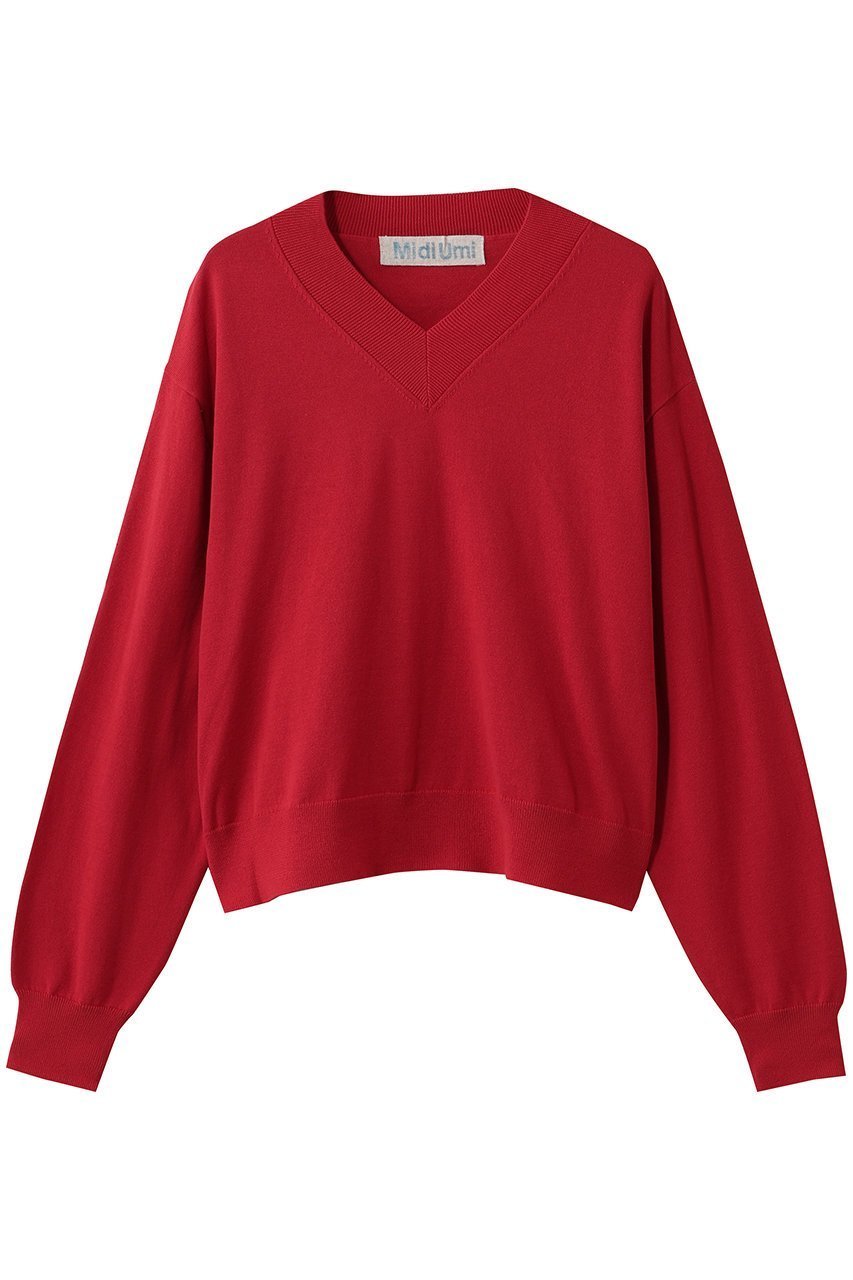 【ミディウミ/MidiUmi】のV neck knit PO プルオーバー インテリア・キッズ・メンズ・レディースファッション・服の通販 founy(ファニー) ファッション Fashion レディースファッション Fashion for Women トップス・カットソー Cut & Sew Tops ニット Knit Tops & Sweaters カジュアルプルオーバー・ニットトップス Pullovers & Knit Tops / Casual Pullovers シンプル Simple, Minimal ジャケット Jacket, Outerwear ハイネック High Neck, Mock Neck 秋 Autumn red|ID: prp329100004689227 ipo3291000000034778681