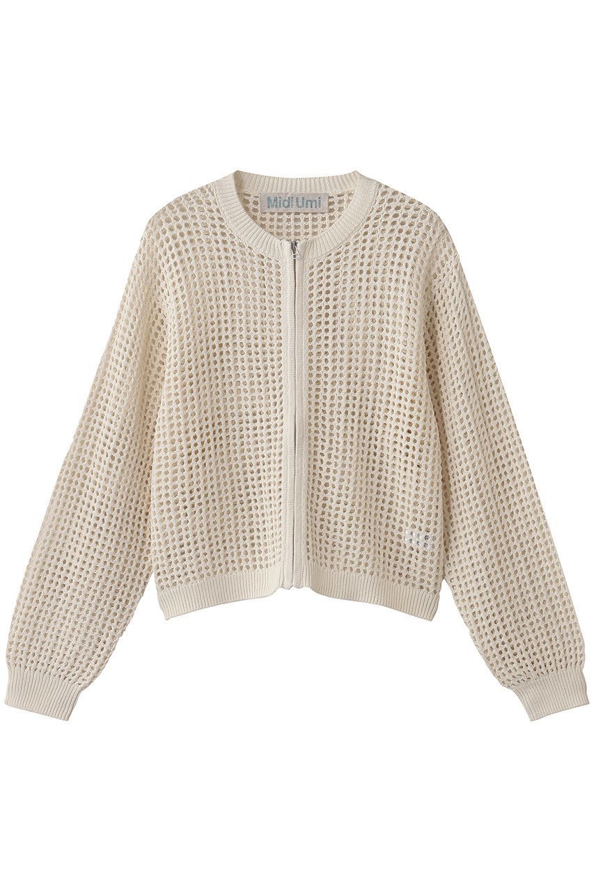 【ミディウミ/MidiUmi】のmesh knit zip CD カーディガン 人気、トレンドファッション・服の通販 founy(ファニー) 　ファッション　Fashion　レディースファッション　Fashion for Women　トップス・カットソー　Cut & Sew Tops　ニット　Knit Tops & Sweaters　カーディガン・羽織り　Layered Style Cardigans　カーディガン　Cardigan, Knitwear　キャミソール　Camisole, Spaghetti Strap Top　トレンド　Trend, Trending Now　メッシュ　Mesh, Net Fabric　夏　Summer　 other-1|ID: prp329100004689228 ipo3291000000035986207
