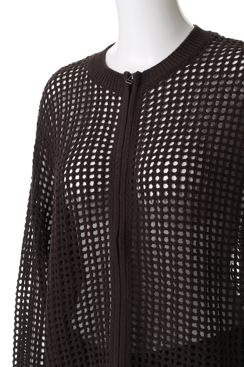 【ミディウミ/MidiUmi】のmesh knit zip CD カーディガン 人気、トレンドファッション・服の通販 founy(ファニー) 　ファッション　Fashion　レディースファッション　Fashion for Women　トップス・カットソー　Cut & Sew Tops　ニット　Knit Tops & Sweaters　カーディガン・羽織り　Layered Style Cardigans　カーディガン　Cardigan, Knitwear　キャミソール　Camisole, Spaghetti Strap Top　トレンド　Trend, Trending Now　メッシュ　Mesh, Net Fabric　夏　Summer　other-5|ID: prp329100004689228 ipo3291000000035986214