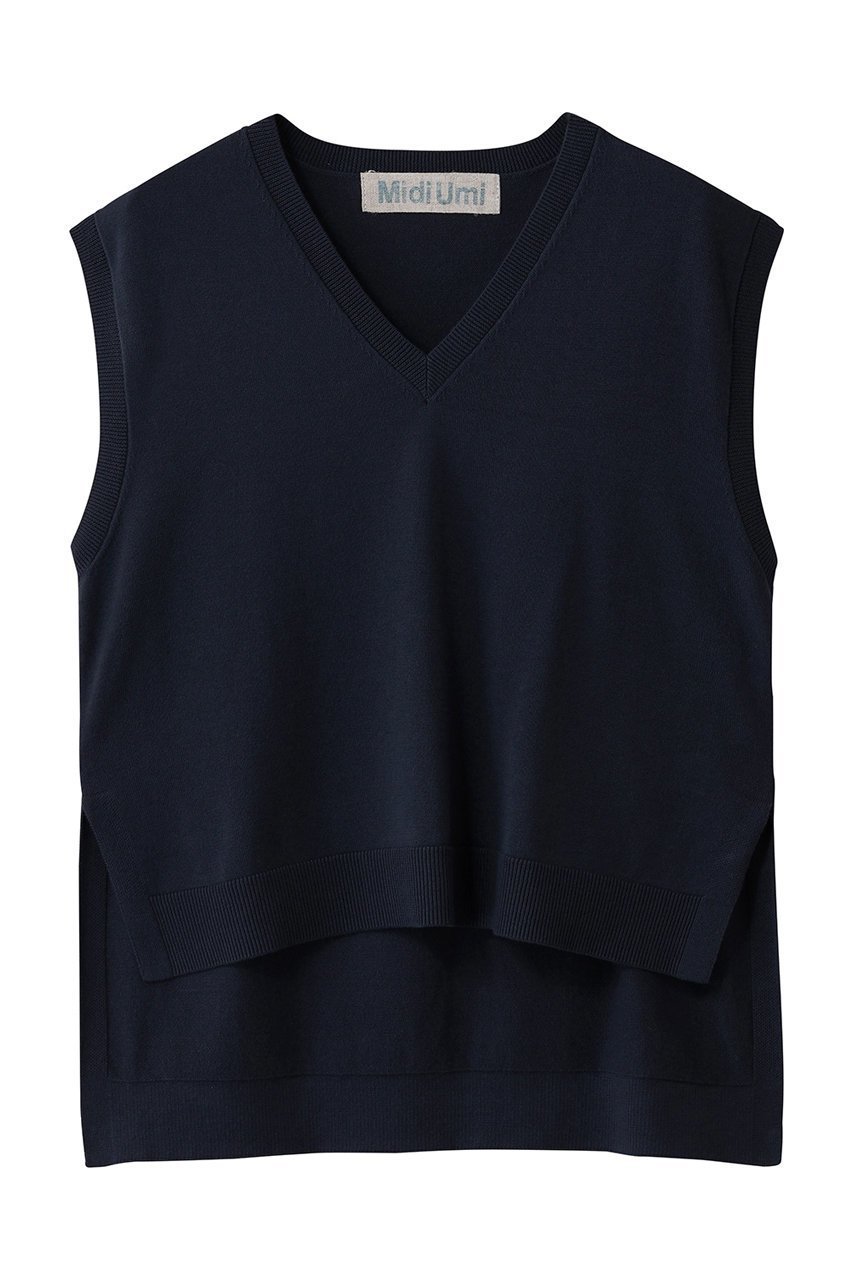 【ミディウミ/MidiUmi】のhigh-low V neck vest ベスト インテリア・キッズ・メンズ・レディースファッション・服の通販 founy(ファニー) ファッション Fashion レディースファッション Fashion for Women トップス・カットソー Cut & Sew Tops ニット Knit Tops & Sweaters ベスト&ジレ / 重ね着スタイル Vests & Gilets カジュアルプルオーバー・ニットトップス Pullovers & Knit Tops / Casual Pullovers シンプル Simple, Minimal ジャケット Jacket, Outerwear スリット Slit, Slit Detail ベスト Vest, Waistcoat navy|ID: prp329100004689230 ipo3291000000033866106